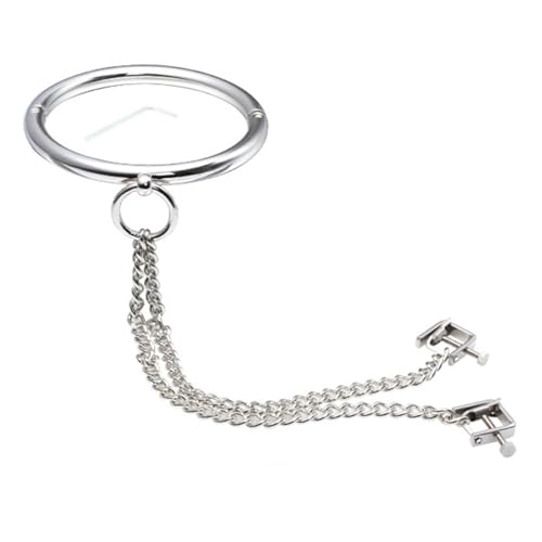 Fashion-Forward Women Choker Necklace - Polished Stainless Steel Chunky Neck Collar with Locking Square Clamp - Must-Have Accessory for Modern Women