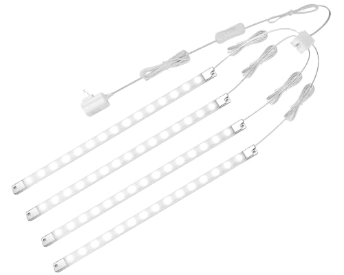 Cefrank 4-Pack 12' LED Display Light Bar, 6000K White Plug-in ETL Showcase