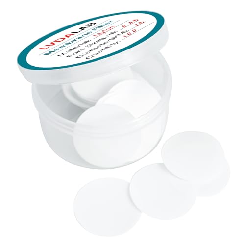 Image of Nylon Membrane Filters, LVDALAB Hydrophilic Membrane Disc Filter Lab Filter Paper with 0.45m Pore Size and 25mm Diameter Pack of 100, Non Sterile