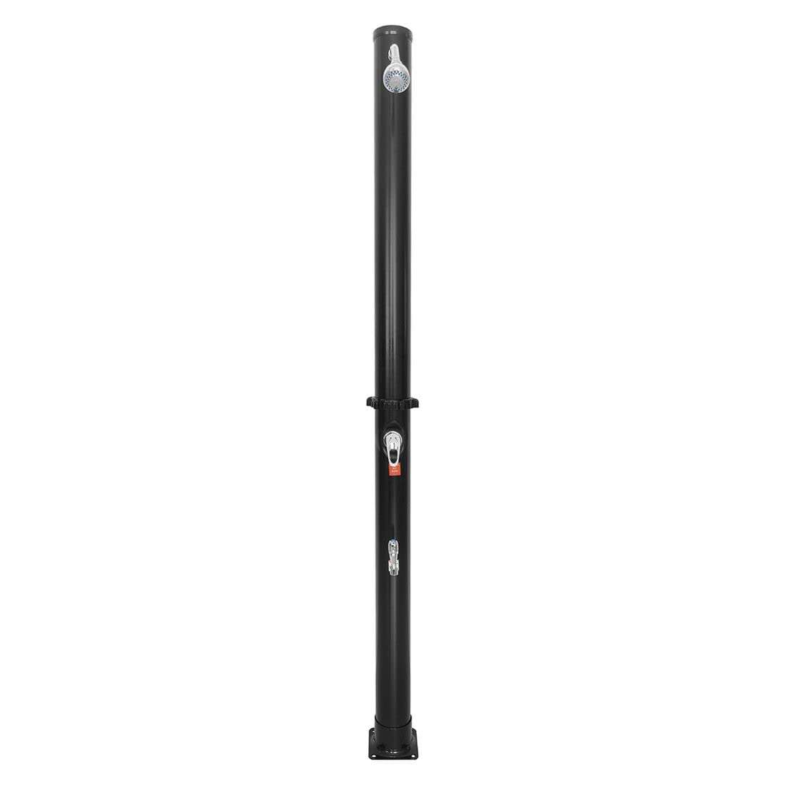 OUTLIV. Solardusche mit 38L Wassertank, Kalt-/Warmwasser, clevere und energieeffiziente Solardusche, Gartenschlauch-Anschluss, Ø11x210cm, Schwarz