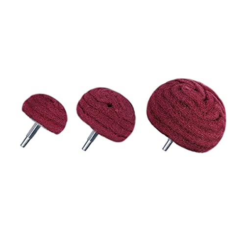 Jiuneng 3Pcs Dome Mounted Sanding Mop Polishing Pad Nylon Fiber Buffing Wheel 320 Grit #TOP8