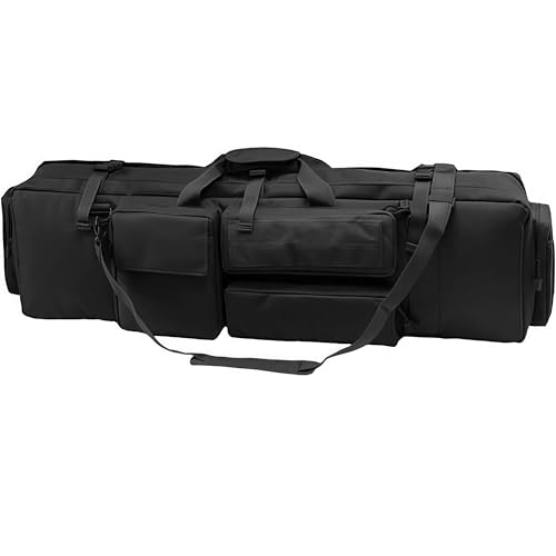 ACEXIER Sac Tactique pour M249 Armée Militaire Airsoft Fusil Housse de Transport CS Chasse Tir Paintball avec bandoulière Portable (Black)
