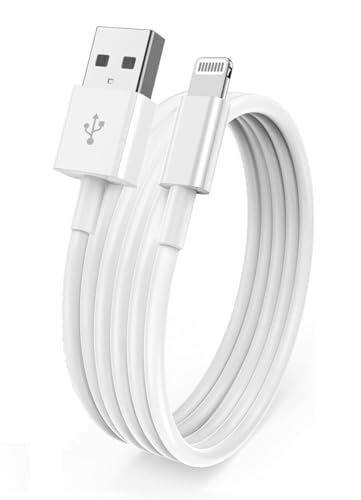 Image of NISHTECH Fast iPhone Charger Cable, Apple Lightning to USB Cable Cord, 2.4A Fast Charging, Apple Phone Long Chargers for iPhone 14 /13 /12 /11 / X /XS /XR /8 /7 /6 /SE Plus Pro Max Mini, 3FT, White