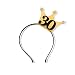 30th Birthday Headband - 30 Years Party Tiara 30th Birthday Gifts Birthday Party Accessories (Gold/Glitter Black)