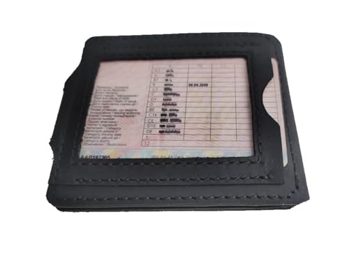 GE MARK Mens Leather Wallet with Money Clip - ID Window or Coin Pocket - Slim Bifold RFID Blocking - Genuine Thin Minimalist - Gift Idea (Black2)