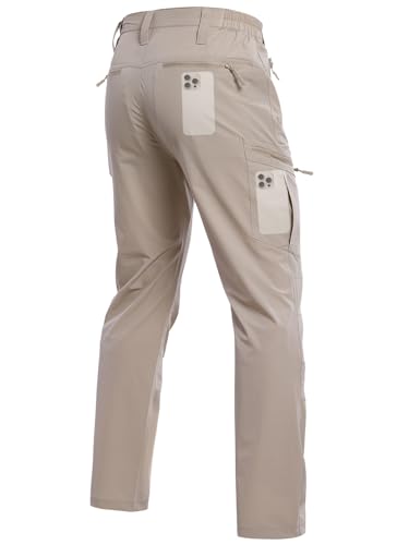 NAVEKULL Men's Lightweight Hiking Pants Quick Dry Stretch Fishing Tactical Work Pants with Zipper Pockets2
