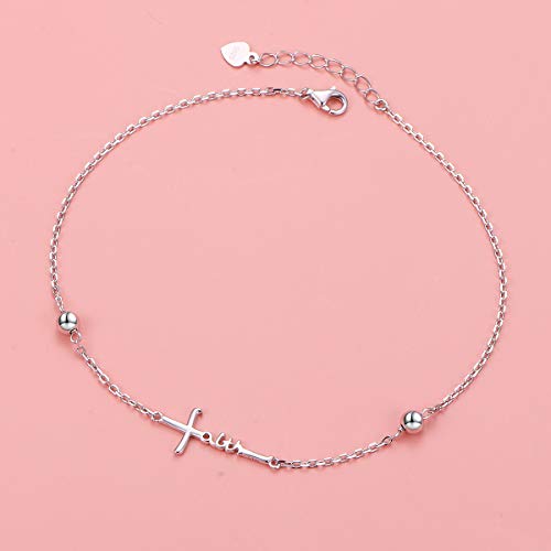 Image of Yearace Anklet for Women S925 Sterling Silver Adjustable Foot Beaded Chain Lotus Flower Claddagh Dragonfly Witches Knot Ankle Bracelet Summer Beach Anklets Jewelry Gift