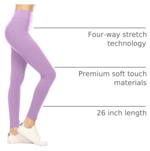 Image of Leggings Depot High Waisted Leggings for Women Buttery Smooth & Soft Women's Solid Yoga - Reg, Plus, 1X3X, 3X5X