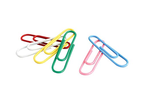 School Smart 023959 Assorted Colors Vinyl Coated Metal Paper Clips, Standard Size (Pack of 100) image 3