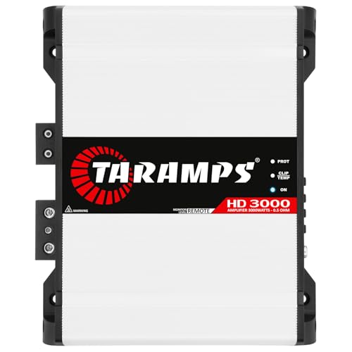 Taramps HD 3000 0.5 Ohm White 1 Channel 3000 Watts RMS MAX Full Range Car Audio Monoblock LED Monitor Indicator Class D Amplifier Crossover HD 3k