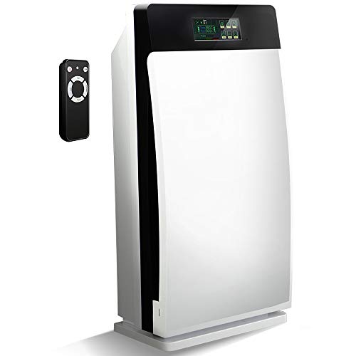 gridinlux. Purificador y Generador de Ozono e Iones Inteligente. 4 Filtros, Ultravioleta, Pantalla Táctil, Mando, Sensor Contaminación, Aire Limpio y Puro, Programable, Mascotas y Alergias