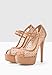 onlymakerheels Women's Platform Sandals Mesh Ankle Strap Stiletto High Heels Open Toe Peep Toe Nude Size9