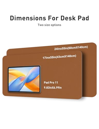 Image of Aothia Faux Leather Desk Mat - Non-Slip PU Leather Desk Blotter, Waterproof Writing Surface, Large Desk Pad for Office & Home (Brown, 55 inch x 17 inch)