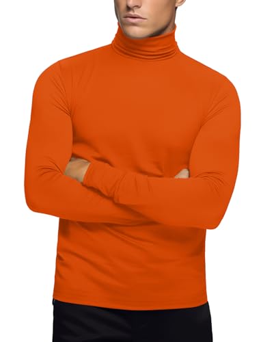 Zengjo Mens Turtleneck Long Sleeve Shirts Thermal Baselayer Tops Soft