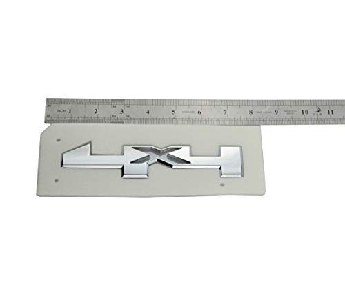 Image of 2Pack 4 x 4 Door Emblem 3D Badge 4x4 Nameplate Letter Compatible with 1500 2500Hd 3500Hd SUV Truck (Chrome)