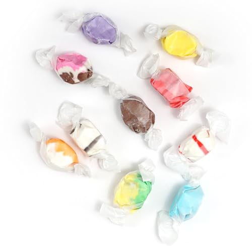 Salt Water Taffy Assorted Mix, 1 Pound Bulk Bag, 10 Assorted Flavors, Individually Wrapped Taffy Candy
