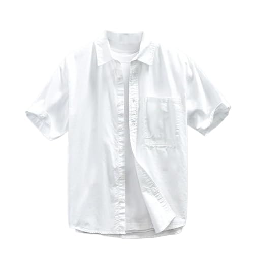 Chemise Oxford homme en coton frais anti-transpiration style rétro cargo à manches courtes