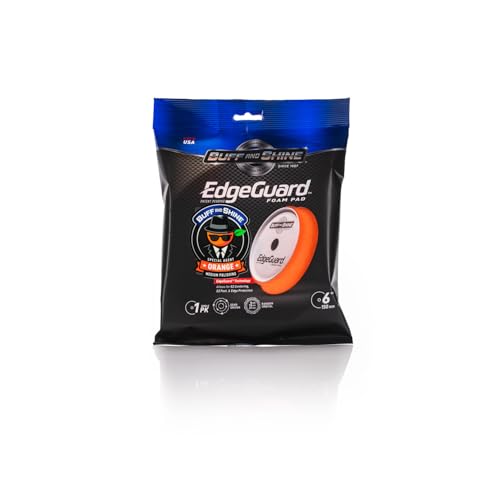 Image of Buff and Shine - EdgeGuard Foam Buffing Pads - Orange - 6 inch Cutting & Polishing Pad - Pack of 2