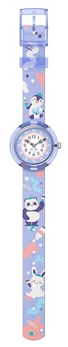 Flik Flak Girl Kids Watch Casual Purple Bio-sourced Water Resistant Quartz Arty Animals2