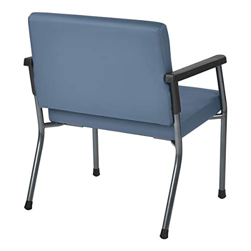 Office Star Bariatric Big and Tall Medical Office Chair with Extra Wide 26\" Seat and Sturdy Metal Frame with Back Reinforcement, Dillon Blue Faux Leather Fabric, 400 Pound Capacity - Thumbnail 5