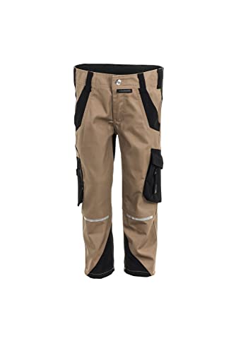 Planam Norit - Pantalón de Trabajo para niño en Muchos Colores y Todas Las Tallas, Arena/Negro, 110-116