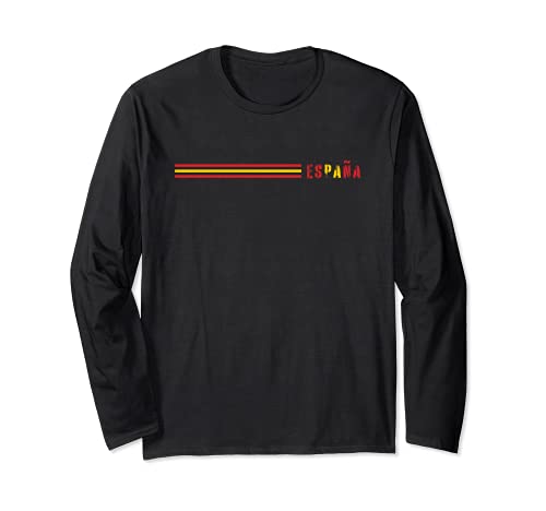 Spain Flag Long Sleeve T-Shirt, Black