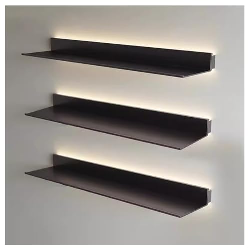 Étagère en métal pour salon haut de gamme lot de 3 supports flottants LED
