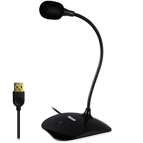 USB Microphone for Computer - Plug&Play Recording Microphone with Mute Button - Compatible with PC, Laptop, Mac, ps4 - Ideal for YouTube,Skype,Gaming,Podcast(1.5m /5ft) (Renewed)