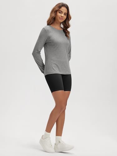 Image of ODODOS Women's Long Sleeve T-Shirt - Ultra Soft odSTRATUM Tech Performance Top UPF 50+ Breathable Crew Neck Pullover