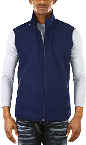 Image of ToBeInStyle Men's Zip Up Sleeveless High Collar Polar Fleece Vest