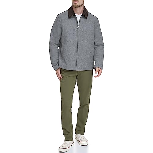 Image of DOCKERS Men's Wool Blend Zip Up Jacket With Quilted Bib