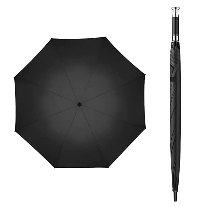 Double Layer Umbrellas - 60 Inch Automatic Open Golf Umbrella, Extra Large Oversize Double Canopy Vented Windproof Waterproof Stick Umbrellas For Rain (Black, Pack Of 1)
