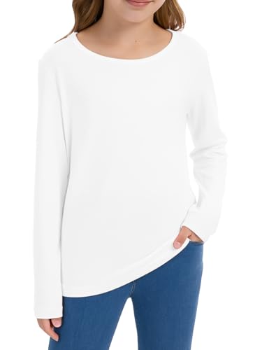 Girls Crew Neck Long Sleeve Shirts Trendy Cute Youth Tops Kids Fall Back to School Clothes2