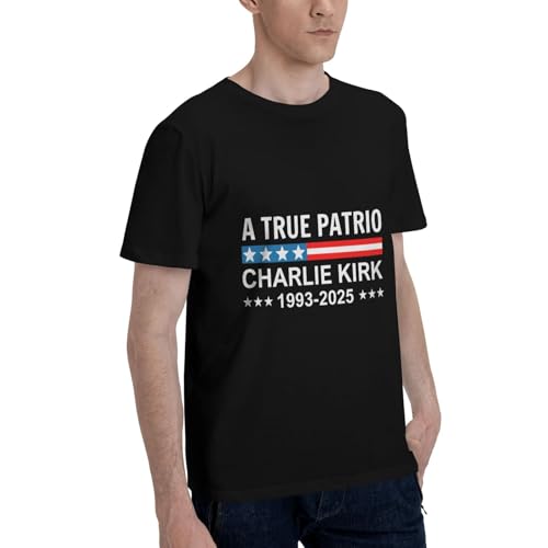 A True Patriott Charlie Kirk Vintage T-Shirt - Classic Fit, Crew Neck, Adultblack3