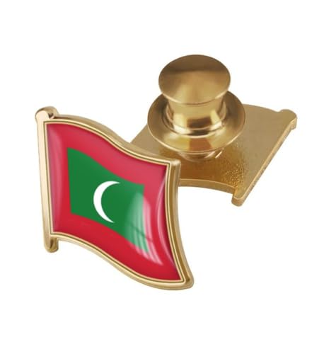 Image of vmcoatdu Country Flag Backs Locking Pin Keepers Locking Clasp Pin Badge International Travel Brooch Metal Alloy Souvenir Pin 0.75x0.7 Inch Small Pin