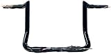Dominator Industries 1 1/4" PRE-WIRED 12" Black Meat hook Bar Ape Hangers Compatible With Harley-Dav
