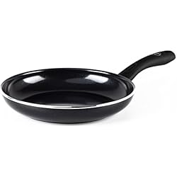 GreenChef Diamond Sartén de cerámica antiadherente de 24 cm, sin PFAS, inducción, apta para lavavajillas, negra