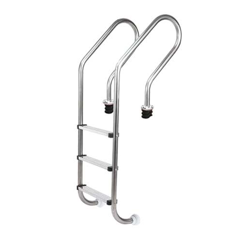 Escalera para piscina 3 peldaños de acero inoxidable miniatura 1