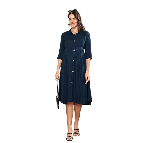 Image of MomToBe Women's Fit and Flare Knee Length Dress