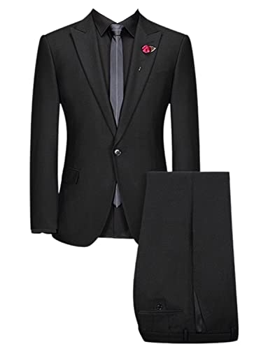 Costume homme deux pièces avec revers en pointe boutonné : smoking chic de mariage