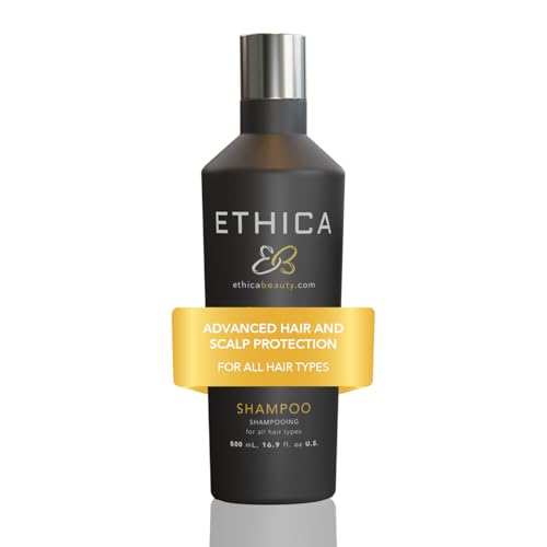 Ethica Beauty Sulfate-Free Salon-Grade Anti-Aging Moisturizing Shampoo Hypoallergenic Scalp & Hair Growth Formula For All Hair Types - Paraben Free Gluten Free Fragrance Free 16.9 oz