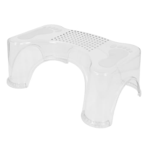 Toilet Stool Squat for Adults, Non-Slip Squatting Poop Stool for Bathroom, Portable Toilet Step Stool for Adult/Kids, Portable Toilet Step Stool, Foot Rest Stool, Compact & Lightweight (White)