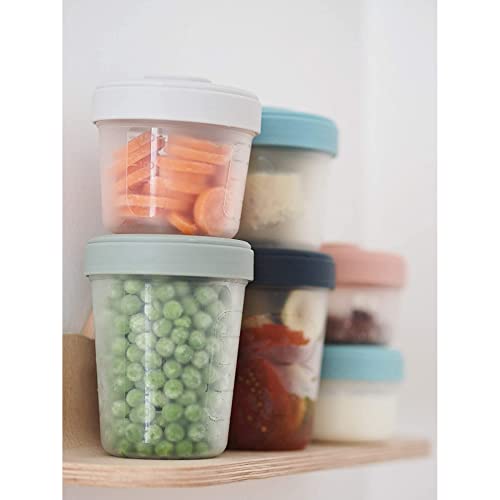 Image of Beaba Food Storage Set - Air tight Interlocking Stackable Containers for Baby & Toddler Meals with Graduation Scale, Leakproof, Microwave & Freezer Safe, Travel Friendly (Set of 6)