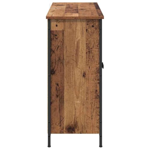 Vitrina madera aparador marrón de 100x33x75 cm para muebles de salón 8