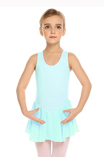 Image of Arshiner Kid Girls Hollow Back Ballet Leotard with Skirt Sleeveless Dance Dresses