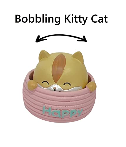 Image of AUGEN Polyresin Cute Cat Happy Bobblehead Idol Statue Showpiece for Home Decor Decoration and Gifting (1 Piece,7532H)