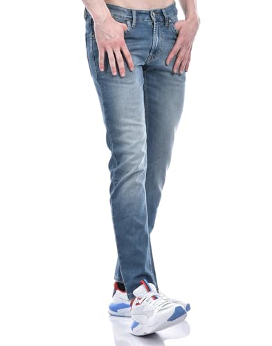 Image of Numero Uno Men's Light-Wash Skinny-Fit with Classic Styling Sustainable Jeans