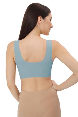 Image of Fabluk ICY Silk Seamless Pushup Sporta Bra, Padded, Full Coverage, Yoga Bralette Tank Top for Workout & Gym
