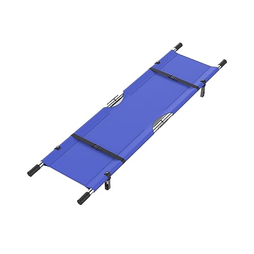 Barella Pieghevole Portatile in Acciaio Inox, tavola spinale Blu per Il trasferimento di pazienti in situazioni di Emergenza, Attrezzatura Multifunzionale per Uso Domestico e all'aperto.