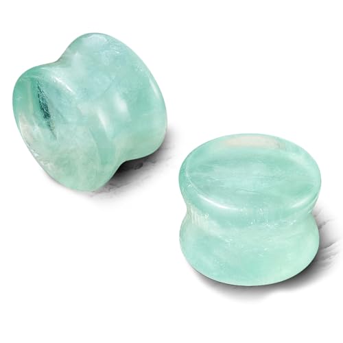 Stuppendux 2PCS Stone Flared Ear Tunnels Expander Plugs Stretcher Kit Gauge Stylish Body Piercing Plugs for Fashionable Individuals 2G 6MM